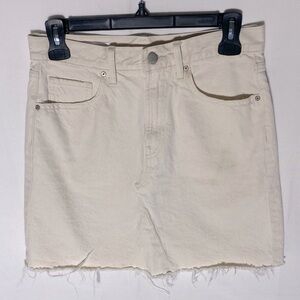 GAP Cream Ivory Denim High Waist Mini Skirt Jean Skirt S Festival Coastal
